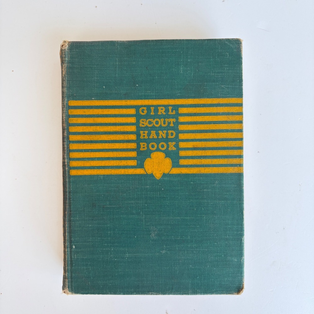 Vintage 1940 Girl Scout Handbook 4th Impression 1942 Green Cloth Hardcover